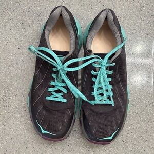 Hoka One One Dark Gray with Teal Accents Athletic Shoes